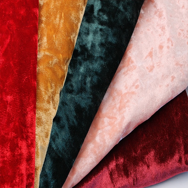 Various Color Polyester Spandex Style Crushed Ice Velvet Fabric 