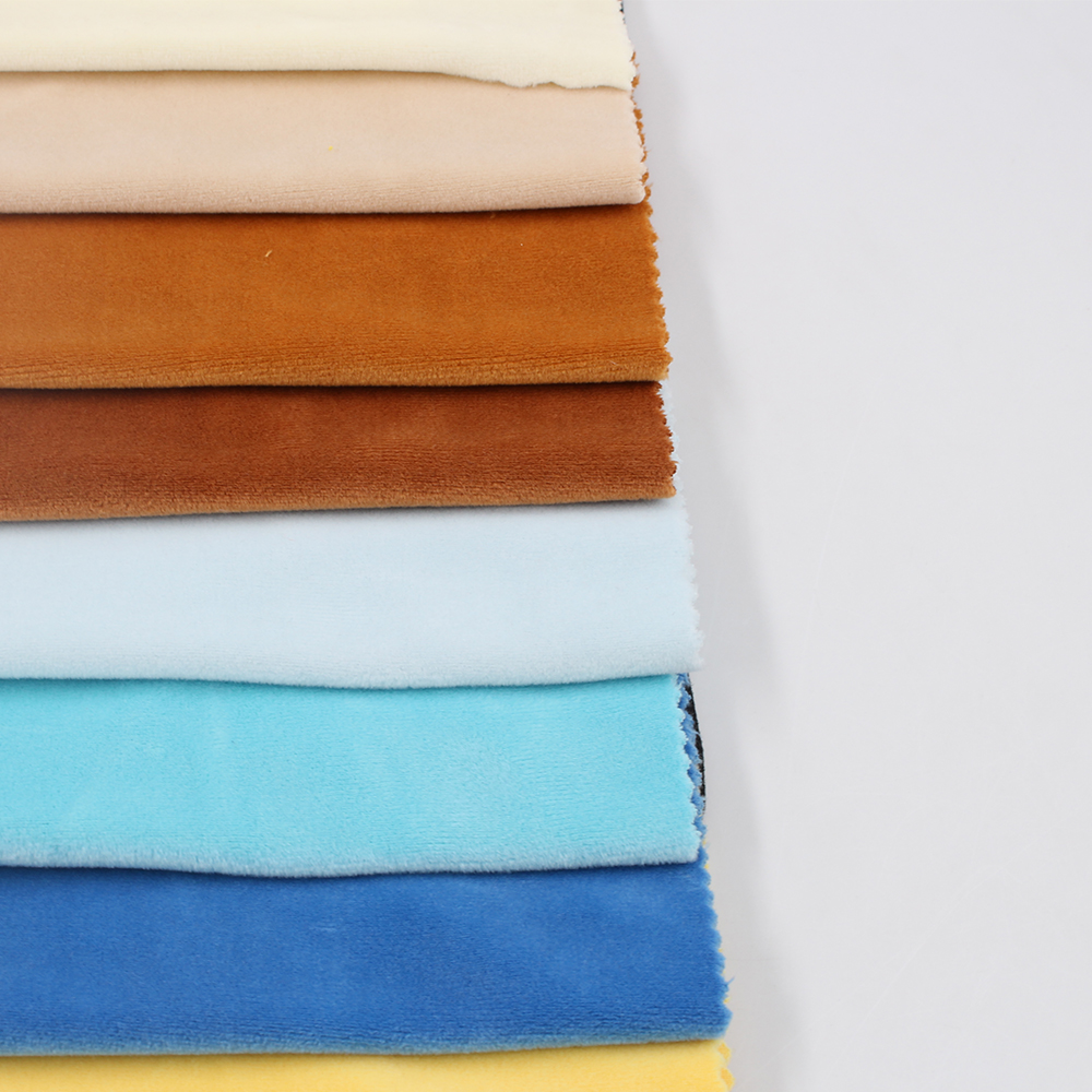 Textile Knitted Polyester Spandex Supersoft Bonded Fabric One Side Warp Velboa P/D